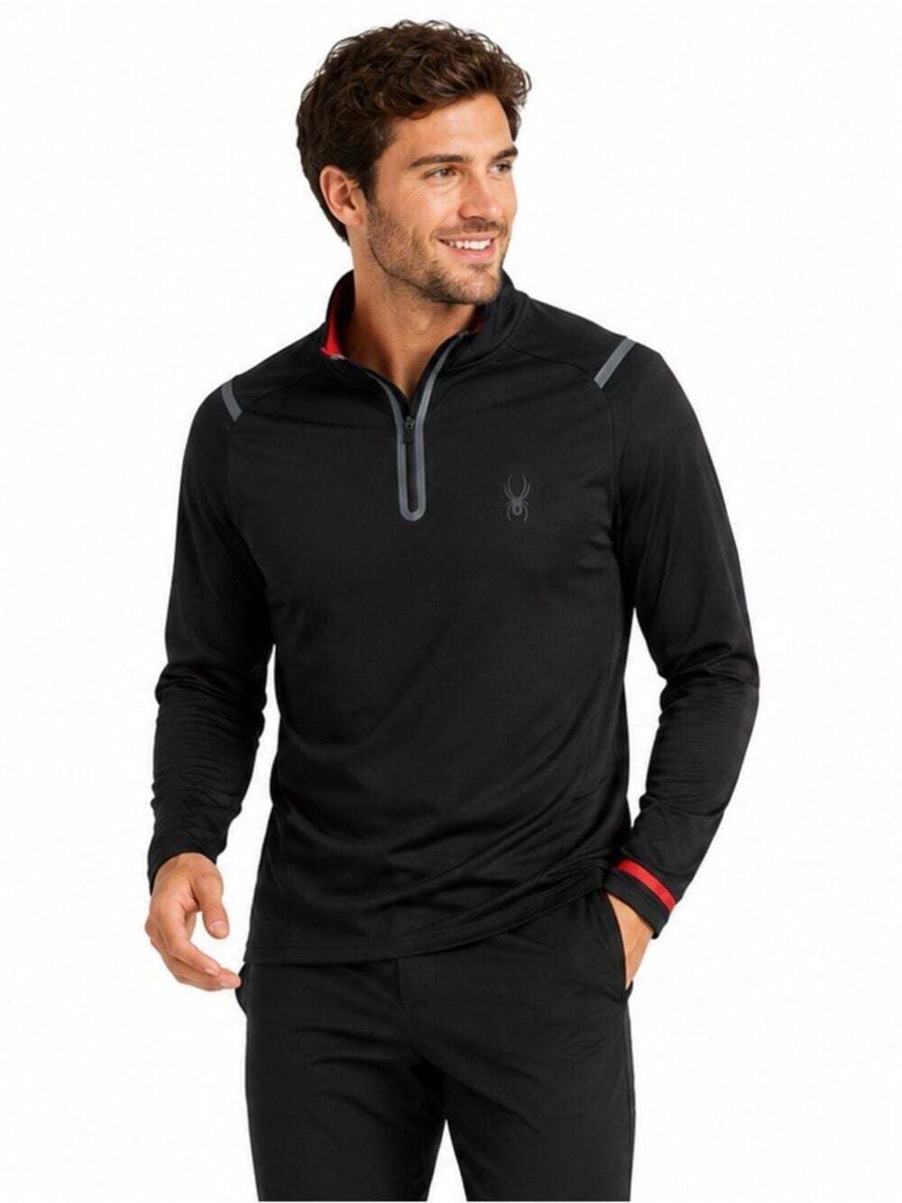 Spyder Activewear 1/4 Zip Long Sleeve Activewear Running Workout Sweater Medium